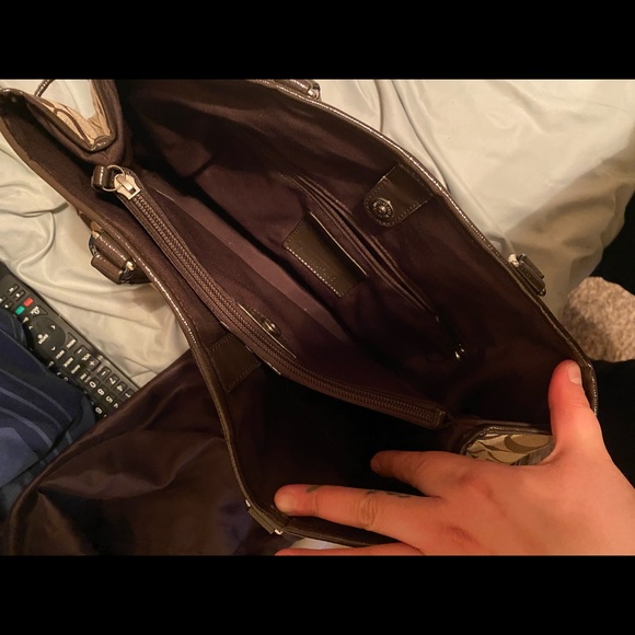 Signature Stripe Coach Handbag + Dust Bag - Picture 5 of 9